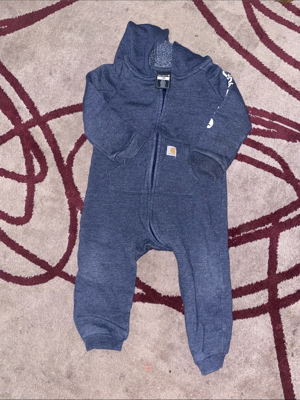 Carhartt Dark Navy Hooded Zip-Up Baby One-Piece